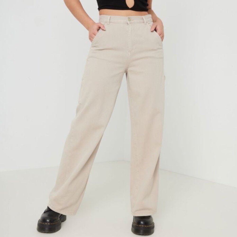 Garage Cotton Carpenter Cargo Pant Beige Size Medium